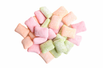 Multi-colored chewing gum pads