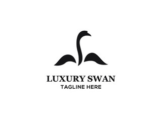 abstract modern swan logo for any related business 