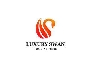 abstract modern swan logo for any related business 