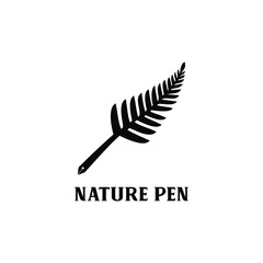 nature pen abstract vector logo design