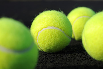 Balls for tennis. Close-up.