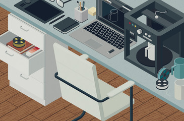 Creative 3D printing and product manufacturing,3D illustration