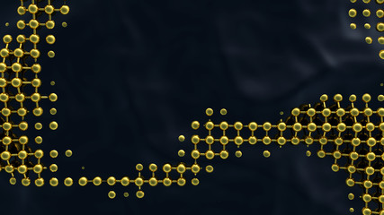 Ecological science abstract background with absorbent grid on the sea or ocean surface to clean the pollution. 3D illustration