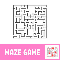 Abstact labyrinth. Educational game for kids. Puzzle for children. Maze conundrum. Find the right path. Vector illustration. With answer.