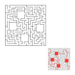 Abstact labyrinth. Game for kids. Puzzle for children. Maze conundrum. Find the right path. Color vector illustration.