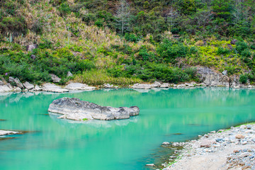 A clean stream at the foot of the mountain