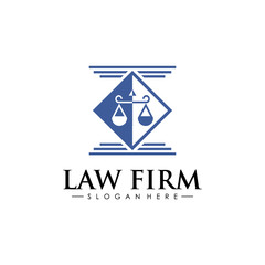modern scale law firm logo design vector