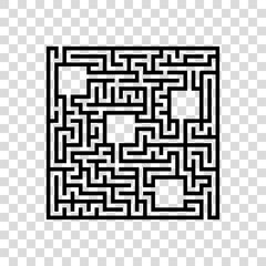 Abstact square labyrinth. Educational game for kids. Puzzle for children. Maze conundrum. Find the right path. Vector illustration.