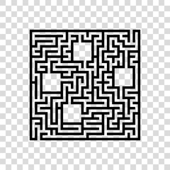 Abstact square labyrinth. Educational game for kids. Puzzle for children. Maze conundrum. Find the right path. Vector illustration.