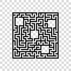 Abstact square labyrinth. Educational game for kids. Puzzle for children. Maze conundrum. Find the right path. Vector illustration.