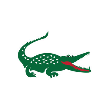 crocodile illustration simple logo design vector