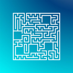 Abstact square labyrinth. Educational game for kids. Puzzle for children. Maze conundrum. Find the right path. Vector illustration.