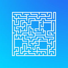 Abstact square labyrinth. Educational game for kids. Puzzle for children. Maze conundrum. Find the right path. Vector illustration.
