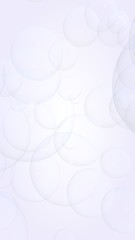 Abstract white background. Backdrop with light transparent bubbles. Vertical orientation. 3D illustration