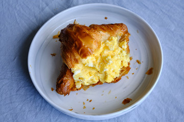 croissant with scrambled eggs