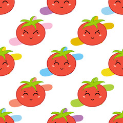 Colored seamless pattern with cute cartoon character. Simple flat vector illustration isolated on white background. Design wallpaper, fabric, wrapping paper, covers, websites.