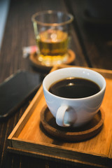 cup of coffee on a table