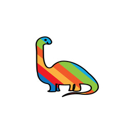 Fototapeta premium dinosaur simple color illustration vector design