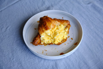 croissant with scrambled eggs