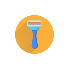 shaving razor colorful flat icon with long shadow. music flat icon