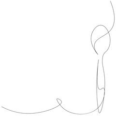 Spoon continuous line drawing, vector illustration