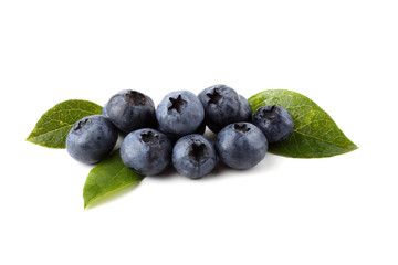 Blueberries and leaves