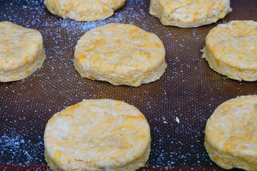 Raw dough for Home baked sweet potato scones