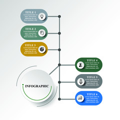 Business data visualization. Process chart. Abstract elements of graph, diagram with steps, options, parts or processes. Vector business template for presentation. Creative concept for infographic.