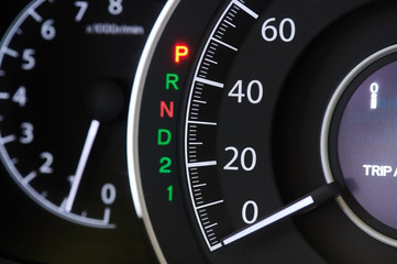 Macro of car dashboard