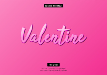 Pink valentine text effect, Editable text effect