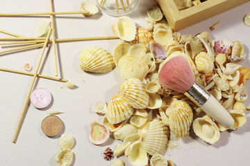 Still Life Photo.Relax.Sea shells.Natural tones.
