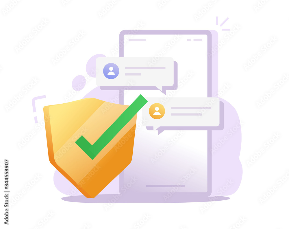 Poster private secure chat text messaging protected with privacy encryption communication shield on mobile 