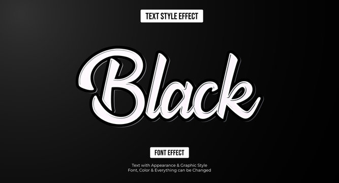 Black Text Effect, Editable Text Effect