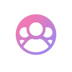 Team group profile icon vector or profile member symbol, concept of human shape or silhouette teamwork logo modern design isolated on white background