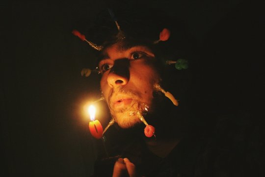 A birthday alone at home & a clock made of candle flame, a portrait of losing the meaning of time