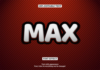 Max bold style text effect, Editable text effect