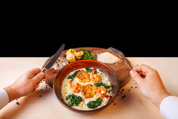 restaurant dish on a plate and ingredients that it includes