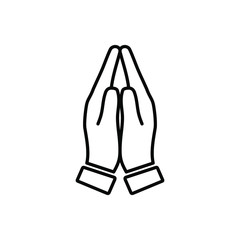 Pray line icon, religion and prayer, hands praying sign, vector graphics, a linear pattern on a white background. Vector illustration. EPS 10.