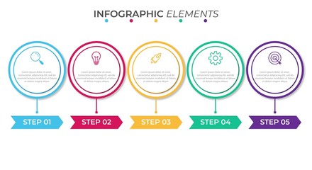 Presentation business infographic template with 5 options