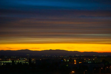 sky sunset gorgeous yellow blue city
