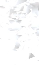 Flying sheets of paper isolated on white background. Abstract money is flying in the air. Vertical orientation. 3D illustration