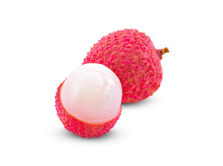 Fresh fruit lychee isolated on a white background