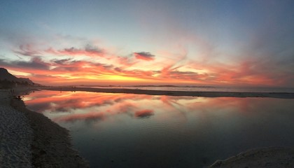 sunset over the lake