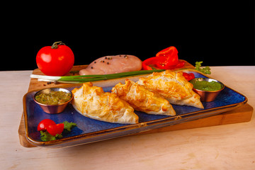 restaurant dish on a plate and ingredients that it includes