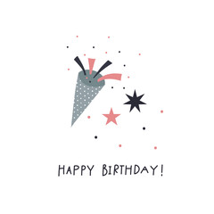 Happy Birthday decoration illustration lettering