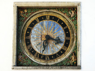 Fototapeta na wymiar Tallin Estonia clock in medieval town 