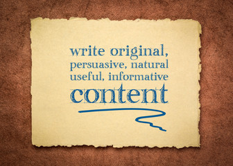 write original, useful, informative content