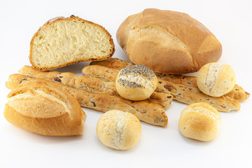 assortment of baked bread