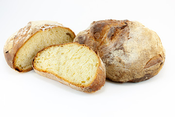 loaf of bread isolated on white