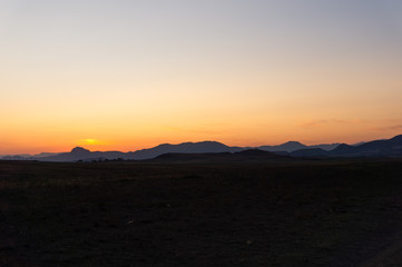 sunset in the mountains of Crimea